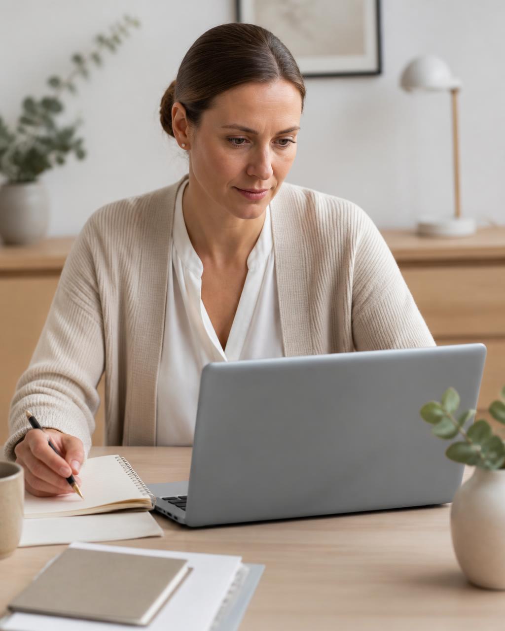 Planlegger som setter opp arbeidslister på laptop